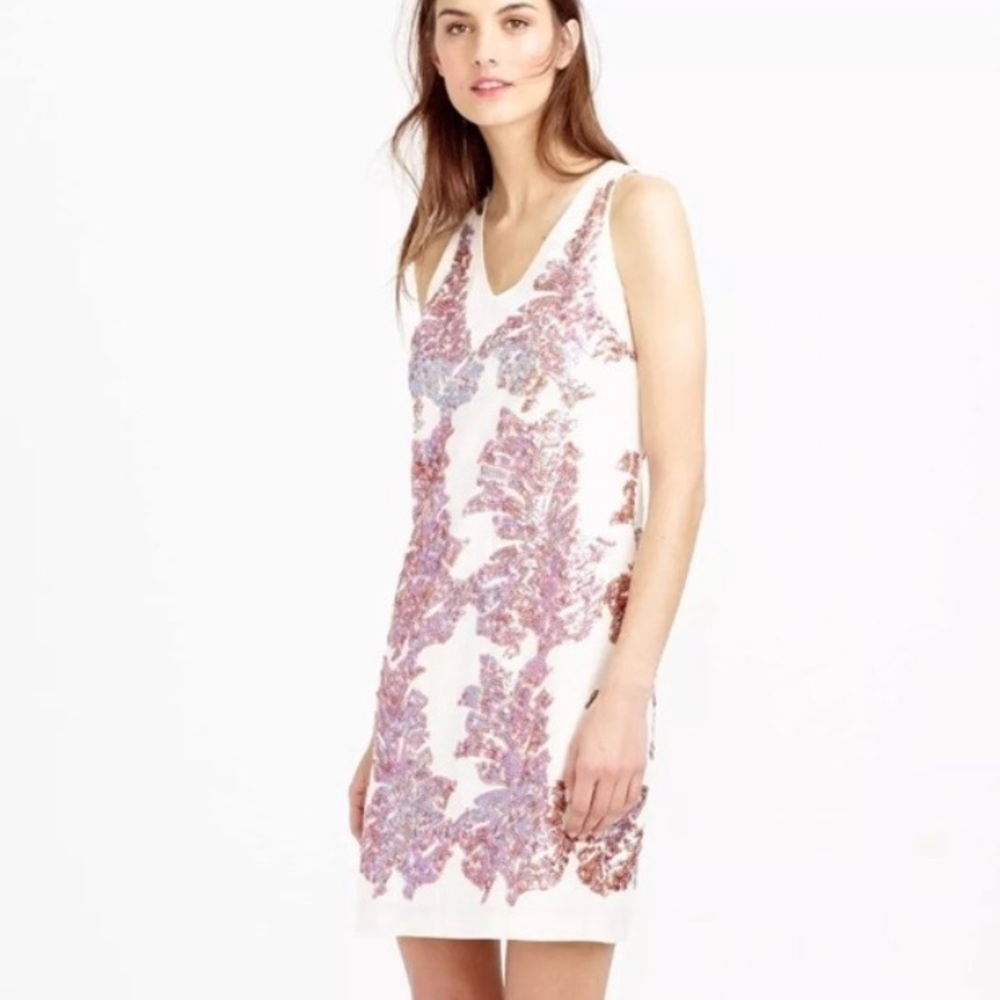 J-crew linen sequin dress